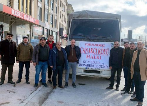 ÇANAKÇI KÖYÜ’NDEN 2 TIR YARDIM MALZEMESİ