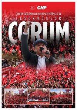 ÖZGÜR ÖZEL’DEN ÇORUMLULARA TEŞEKKÜR