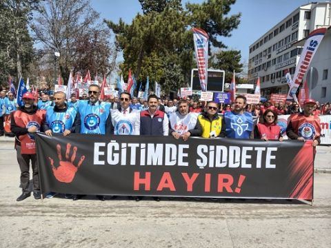 Çorum'da eğitimcilerden şiddete ortak tepki