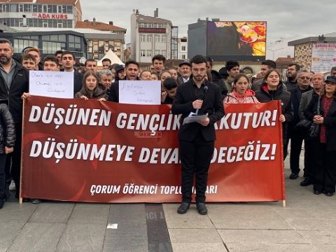 Çorum'da öğrenciler;'Eğitimde şiddete hayır' 