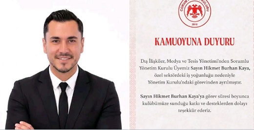 Arca Çorum FK yönetiminde ayrılık